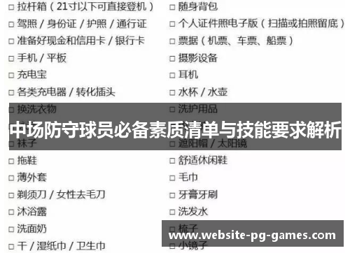 中场防守球员必备素质清单与技能要求解析