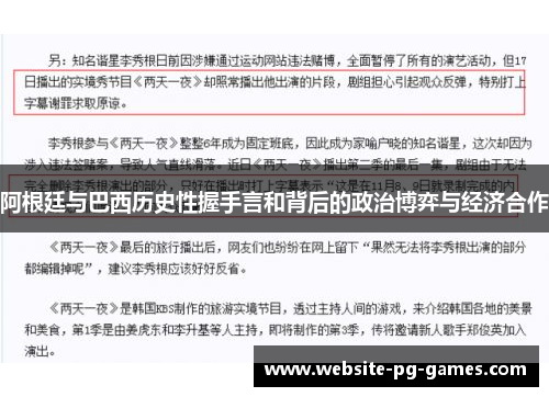 阿根廷与巴西历史性握手言和背后的政治博弈与经济合作